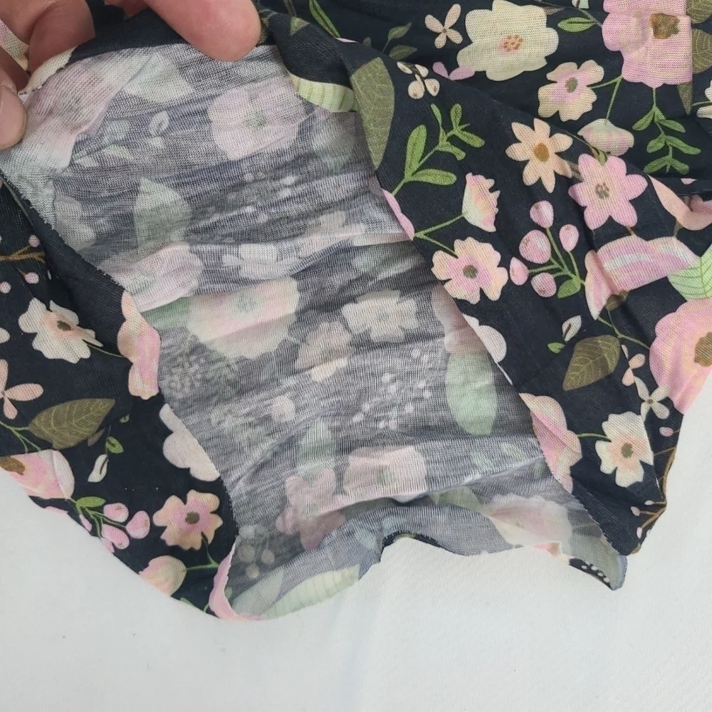 BLACK FLORAL Medium Half headband by Karma Gifts boho bandeau natural life buff